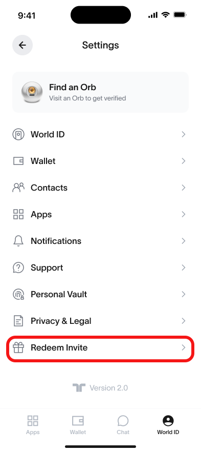 redeem invite in settings.png