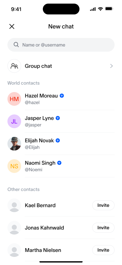 World App 사용자랑 World Chat을 어떻게 쓸 수 있어? – World 도움말 센터